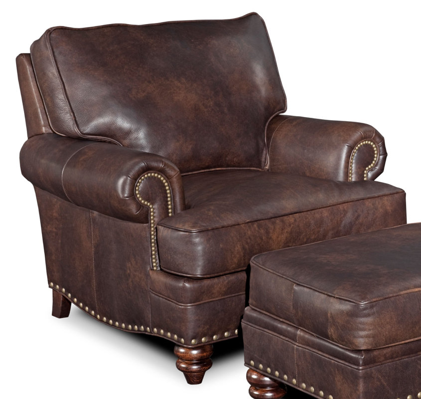 BradingtonYoung Carrado 32" Wide Genuine Leather Stationary Chair